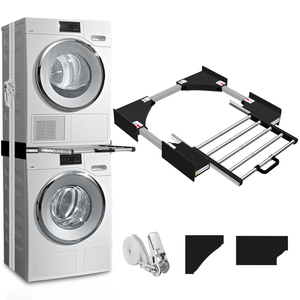 Kit de superposition pour lave-linge et sèche-linge, réglable, avec étagère de séchage escamotable, très vendu - Product Image 2