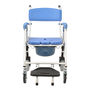 Topmedi Aluminum Frame Light Weight Commode & <b>Shower</b> Wheelchair, 150kg Capacity For Obesity - Product Image 2