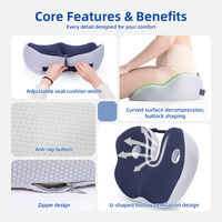 Vente en gros de coussin de chaise en mousse à mémoire de forme pour arthrose orthopédique coussin pour douleurs lombaires coussin pour façonnage de la hanche