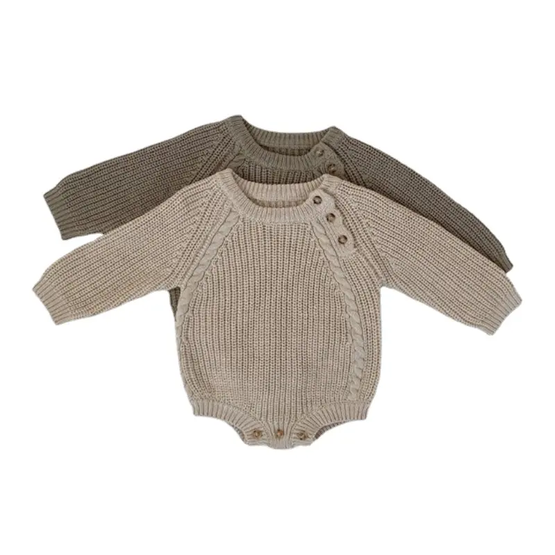 아기를위한 유기농 코튼 니트 아기 캐주얼 겨울 수제 아기 스웨터 장난 꾸러기