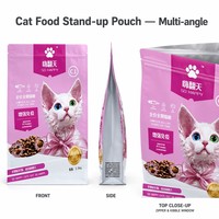Pochette personnalisée à fermeture éclair pour aliments pour oiseaux, emballage alimentaire pour animaux de compagnie en plastique refermable avec barrière, sac à fond plat imprimé sur mesure OEM