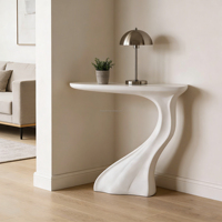 Console d'entrée moderne et élégante en fibre de verre, table d'appoint de luxe pour la maison, la villa, le hall d'hôtel, le salon
