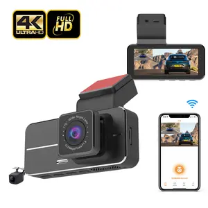 กล้องติดรถยนต์4K ใหม่4K เลนส์คู่หน้าและหลัง4K + 1080P กล้องแดชบอร์ดกล้อง dashcam 4K กล้อง dashcam 4K dashcam doble Camara 4K