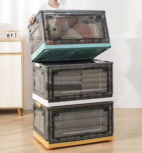 Caja contenedora para el hogar, juguetes para ropa, carrito de baño, organizador, contenedores de almacenamiento transparentes con ruedas, caja plegable de plástico - Product Image 4