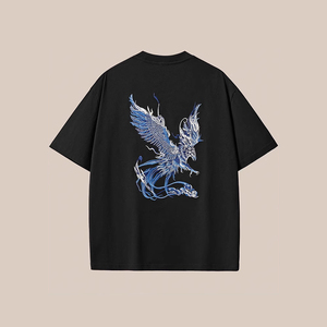 Camiseta Personalizada con Logotipo Bordado Phoenix de 260G - Algodón Premium, Estilo Urbano Unisex de Corte Holgado |   Venta al por Mayor - Product Image 1