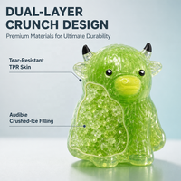 Jouet à presser Slushie Cow Pinch, sonore ASMR, transparent en TPR, anti-stress et fidget pour le bureau, la maison et les voyages, pour la décompression