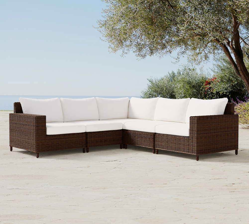L shape outdoor wicker furniture modern outdoor furniture  rattan sofa set garden sofa