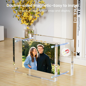 Hot Sell Traditional Medium Square Double Sided Clear <b>Acrylic</b> Photo <b>Frames</b> & Fridge Magnets for Room Decor - Product Image 6