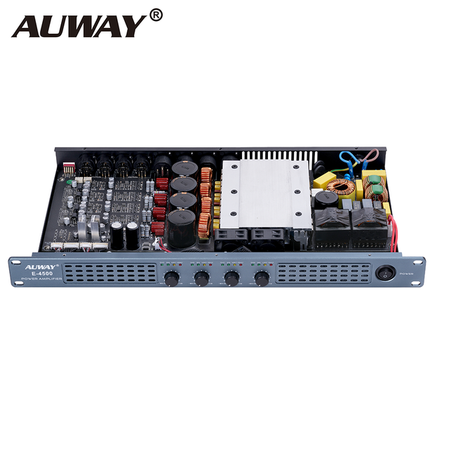 AUWAY E-4500 E Series GaN Technology Class D Digital Slim Lightweight Big Power 4-Channel Metal Amplifier Wide Voltage for
