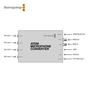 Blackmagicdesign Atem Microphone Converter อินเทอร์เฟซเสียงแบบ 4 ช่องสัญญาณ XLR สำหรับการถ่ายทอดสดและการบันทึกเสียง - Product Image 4