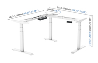 Cadre de bureau en forme de L ergonomique, moderne, modulaire, facile à installer, réglable en hauteur électriquement, pour la maison et l'hôtel