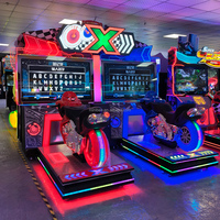 Machine de jeu d'arcade de course de moto double grand format, interactive, à monnayeur, de simulation, équipement de jeu vidéo, 1 an