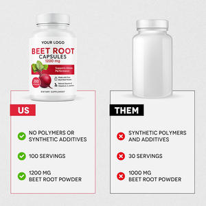 Capsule Premium di Barbabietola 1200mg Integratore Organico a Base Vegetale per il Benessere Quotidiano 200 Capsule - Product Image 3