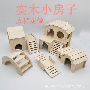 Wooden Hamster House Double Layer Villa With Seesaw And Sleeping Nest For Small Pets Indoor Outdoor Use - Product Image 3