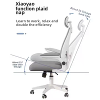 Chaise pivotante ergonomique Chaise d'ordinateur confortable avec dossier en maille pour bureau à domicile avec appui-tête et accoudoir en 3 D