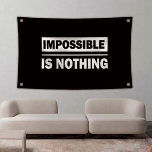 ผ้าคุณภาพพรีเมียม ราคาดีที่สุด ขนาด 3x5 ฟุต 90x150 ซม. ธงสั่งทำพิเศษ "Impossible Is Nothing" - Product Image 3