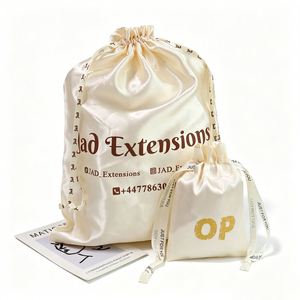 Sacs à cordon en satin de soie simulé personnalisés par le fabricant pour la beauté et les soins personnels, rangement anti-poussière et emballage cadeau - Product Image 3