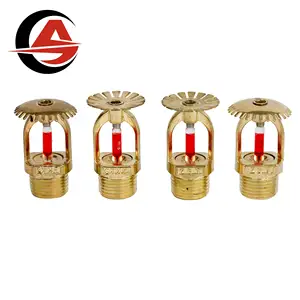 Fire Sprinkler For Fire Protection System 1/2inch Globe Standard Response 5mm Glass Bulb Brass Fire Sprinkler Head Price