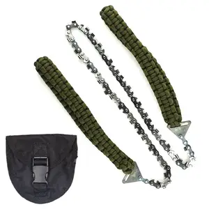 Pocket Chainsaw Folding Chain Hand Saw Paracord Handle Foldable Outdoor Tool Saw Tooth Camping