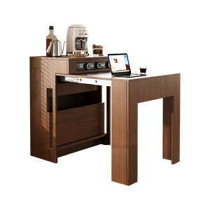 <span class=keywords><strong>Table</strong></span> à <span class=keywords><strong>manger</strong></span> îlot en noyer <span class=keywords><strong>de</strong></span> style moderne du milieu du siècle, style rétro, pour petite famille, avec extension intégrée - Product Image 6