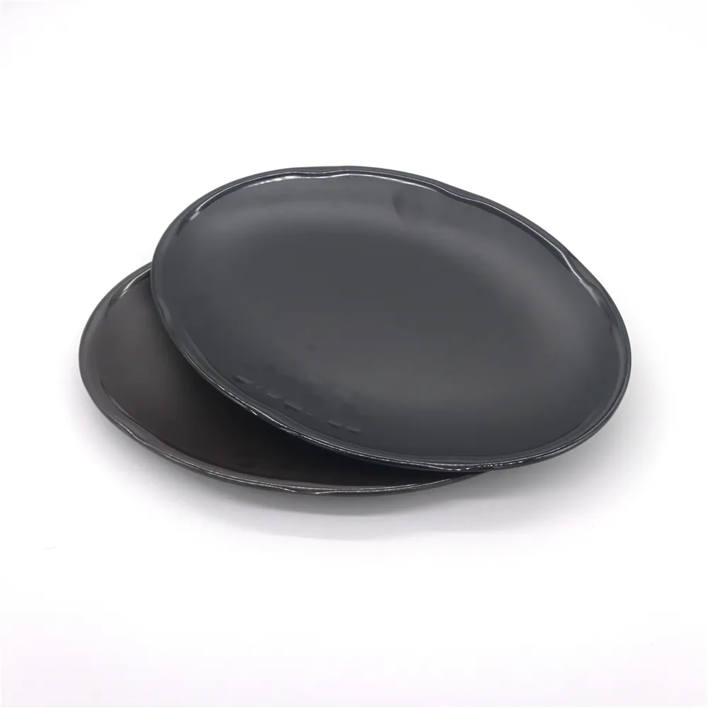 Print your logo Korean Japanese style dinner plates healthy plastic matte black melamine plate
