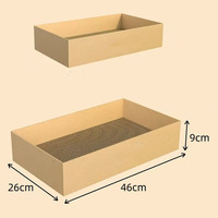 Grattoir et boîte de lit en carton ondulé tout-en-un rechargeable-Grand jouet en carton pour animaux de compagnie