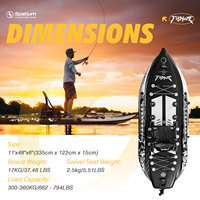 Kayak de pêche gonflable Spatium Drop Stitch PVC avec siège réglable confortable, compatible avec une aileron électrique, pour la pêche en eau douce destinée aux pêcheurs.