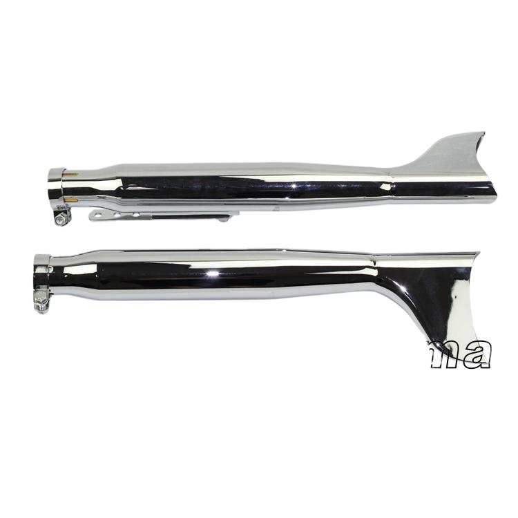 Pazoma рыбий хвост оцинкованная сталь Глушитель выхлопная Хромовая труба для Harley Мотоциклов серебро