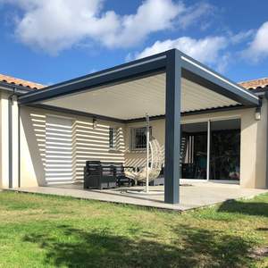 Pérgola de Aluminio Eléctrica con Motor, Gazebo para Exteriores con Persianas Ajustables, Sensor de Lluvia, Techo Impermeable - Product Image 2