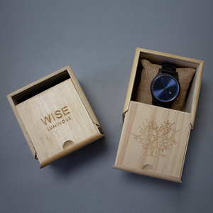 Custom wholesale luxury gift packaging bamboo wooden watch box