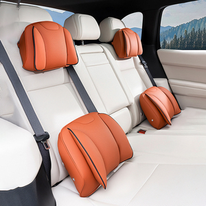 Kit universel d'<span class=keywords><strong>appui</strong></span>-tête et de <span class=keywords><strong>coussin</strong></span> de soutien lombaire en cuir Nappa perforé pour voiture, adapté aux modèles <span class=keywords><strong>BMW</strong></span>, Toyota, Honda, Ford - Product Image 3