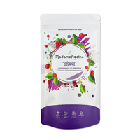Sachet d'emballage plastique refermable givré personnalisé avec logo imprimé pour fruits et tisanes
