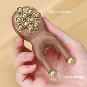 Herramienta de Masaje Facial en Forma de U de Madera de Nogal para Levantar Ojos y Nariz, Liberación Facial, Anticelulitis, Belleza Corporal, Mini Herramienta de Masaje - Product Image 2
