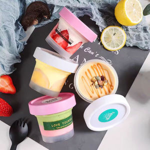 Contenant Mini-Gobelet en Plastique PP Jetable de Luxe 100 ml, Qualité Alimentaire, Givré <span class=keywords><strong>pour</strong></span> <span class=keywords><strong>Yaourt</strong></span>, <span class=keywords><strong>Crème</strong></span> Glacée, Gelée et Pouding - Product Image 2