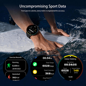 <span class=keywords><strong>Montre</strong></span> <span class=keywords><strong>connectée</strong></span> GPS professionnelle LC323, connectivité sans fil, écran rond HD, plus de 100 modes sportifs, étanche, compatible Android et iOS - Product Image 2