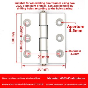 Charnière en profilé d'aluminium à fermeture douce et silencieuse, angle d'ouverture de 260 degrés pour portes d'armoires, cadres de fenêtres, boîtes de distribution - Product Image 5