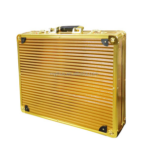 Valise de barbier en aluminium de luxe dorée, <span class=keywords><strong>mallette</strong></span> à code pour la <span class=keywords><strong>coiffure</strong></span>, grand espace, boîte à outils de barbier, Barberia avec porte-tondeuse - Product Image 6