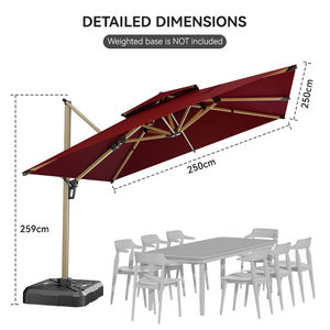 Sombrilla de Patio HANYI 3x3m, Plegable, Impermeable, con Poste de Aluminio Resistente, Diseño Moderno, Tipo Cantilever, para Uso en Exteriores - Product Image 3