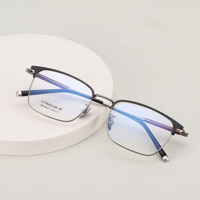 Factory Hot Sale High Quality Mahogany Inlaid Titanium Optical Eyeglasses Frames Men's Business Leisure Style Multi-Color for