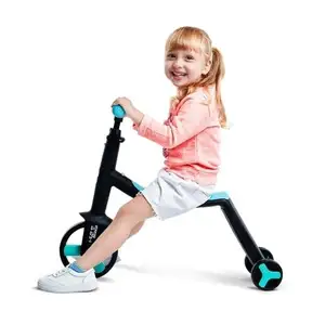 دراجة الأطفال المتوازنة 5 في 1، سكوتر الأطفال، رياضة خارجية عالية متعددة الوظائف، مركبة بلاستيكية ثلاثية العجلات