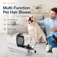 Kit de toilettage pour animaux de compagnie professionnel 5 en 1 avec moteur 300W, filtration HEPA et tondeuse électrique, brosse de démêlage pour chats et chiens