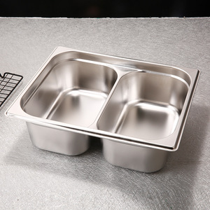 Wadah Steam Table dari Stainless Steel, Terbagi, Dalam, untuk Hotel, Layanan Makanan, Katering, Restoran, dan Buffet - Product Image 4