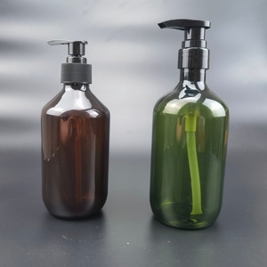 Bouteille en plastique ambrée transparente avec pompe 100ml 200ml 300ml 500ml 10oz 16oz, flacon vide pour shampoing, après-shampoing, savon liquide - Product Image 2