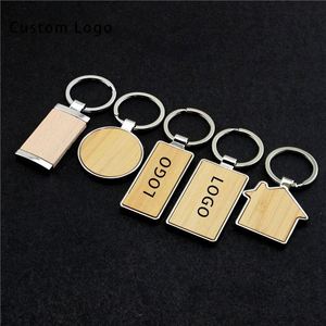 Custom Beech Wood Keychains with Love Shape, Perfect for Corporate Gifts - Product Image 1