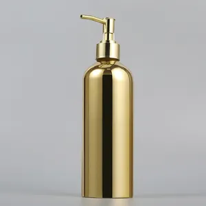 Nuevo lujo al por mayor aceite esencial cuerpo de aluminio vacío botella de tornillo de aluminio con bomba de loción