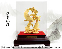 Artesanía Metálica Personalizada de Fábrica, Adornos Decorativos Saludables, Regalos Empresariales, Estatua de Feng Shui, Modelo de Animal, Pez Dorado de 24k