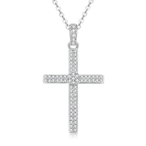 Factory Wholesale Eco-friendly Copper 14k Gold Filled Micro Insert Zircon Jewelry Trendy <b>Cross</b> Pendant Necklace for Women - Product Image 3