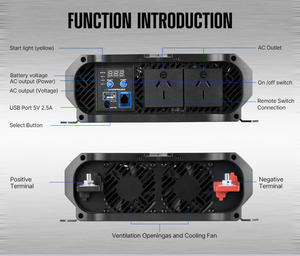 ATEM POWER onduleur portable 3000W 3kw 24v 110v 12v à 220v inventeurs onduleur solaire à onde sinusoïdale pure hors réseau - Product Image 2