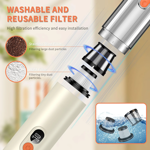 Aspirateur à main sans fil 15000Pa, aspiration puissante, portable, 4 en 1, aspirateur de voiture multi-buses pour l'intérieur de la voiture et la maison - Product Image 4