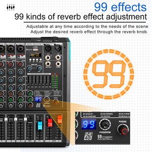 Console de mixage <span class=keywords><strong>audio</strong></span> 4 canaux BHA PA4 avec 99 types d'effets numériques FX, <span class=keywords><strong>égaliseur</strong></span> 7 bandes AUX, garantie OEM d'usine de 12 ans, CE FCC - Product Image 6